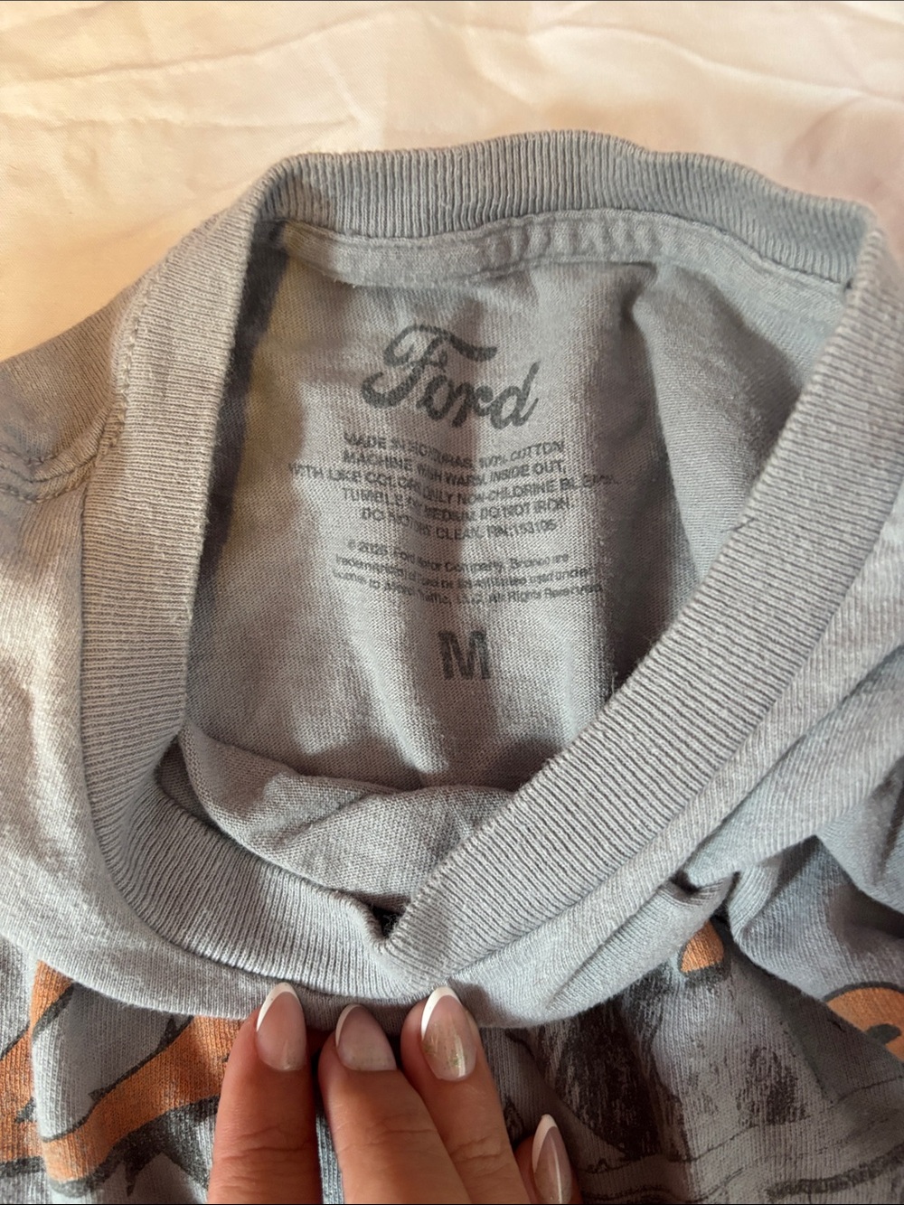 Ford Bronco Graphic Crop Top in Gray with Orange Accents - Picture 2 of 3